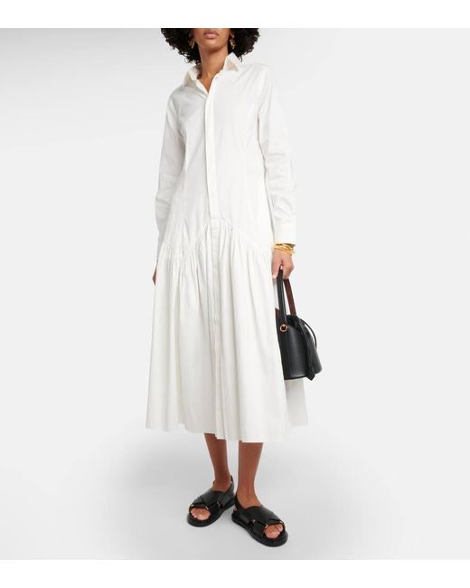 Abito chemisier in misto cotone di Polo Ralph Lauren in White