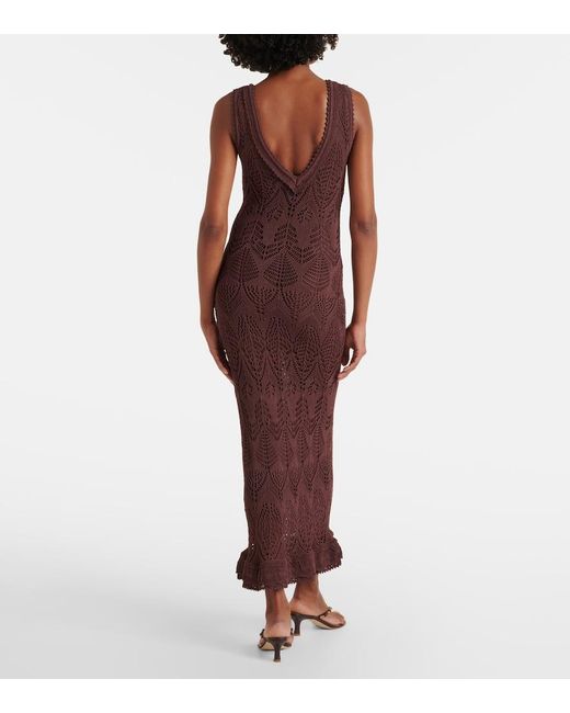 Staud Purple Roan Open-Knit Midi Dress