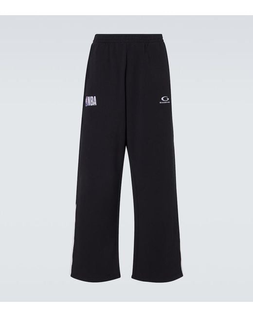 Balenciaga Black X Nba Logo Cotton Fleece Sweatpants for men