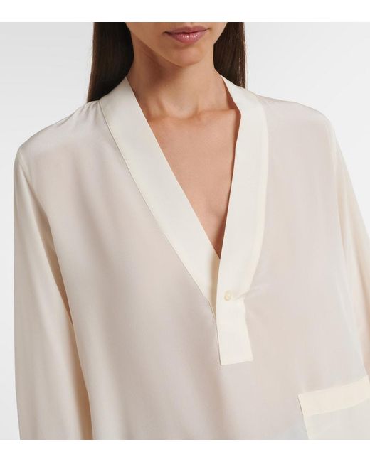 Victoria Beckham White Silk Blouse