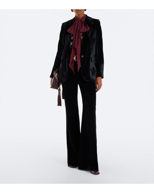 Etro Black Beaded Velvet Vest