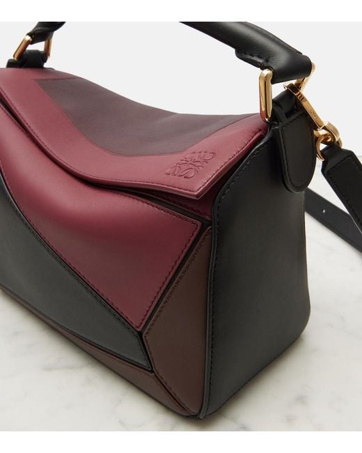 Loewe Black X Albers Puzzle Small Leather Top-Handle Bag