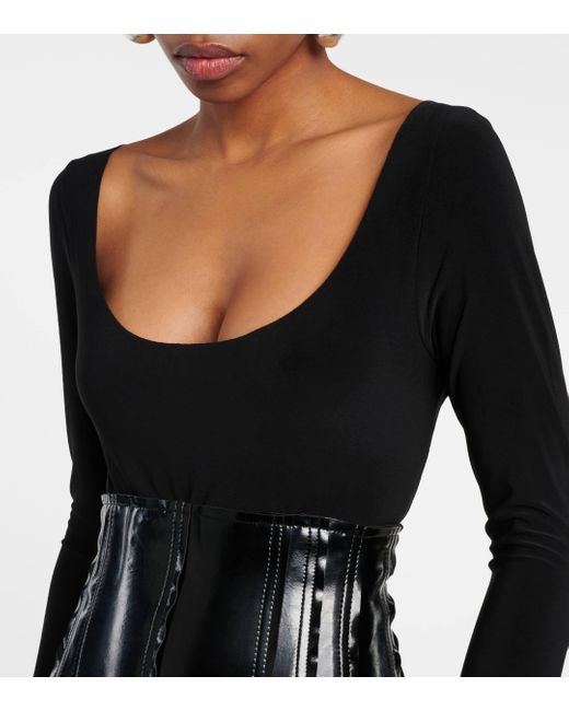 Norma Kamali Black Jersey Bodysuit