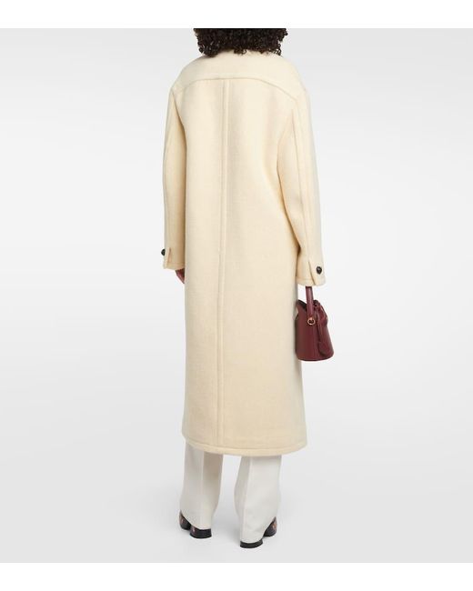 Cappotto in misto lana con ricamo di Etro in Natural