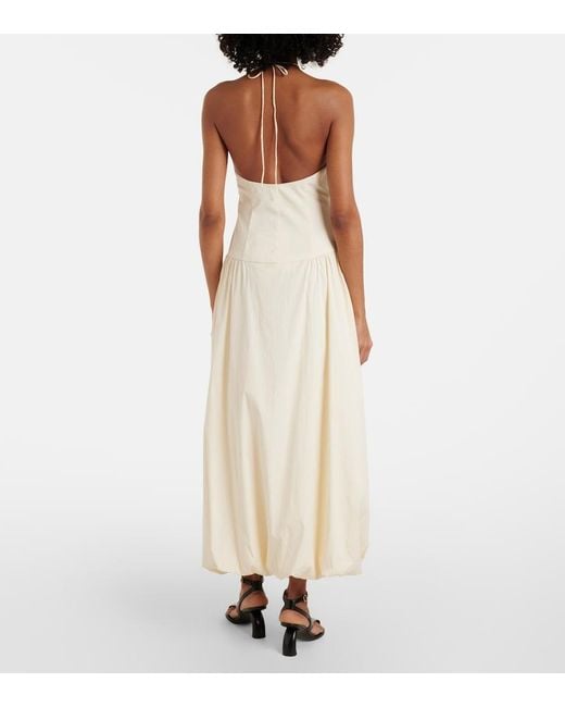 Sir White Florent Halterneck Cotton-Blend Maxi Dress