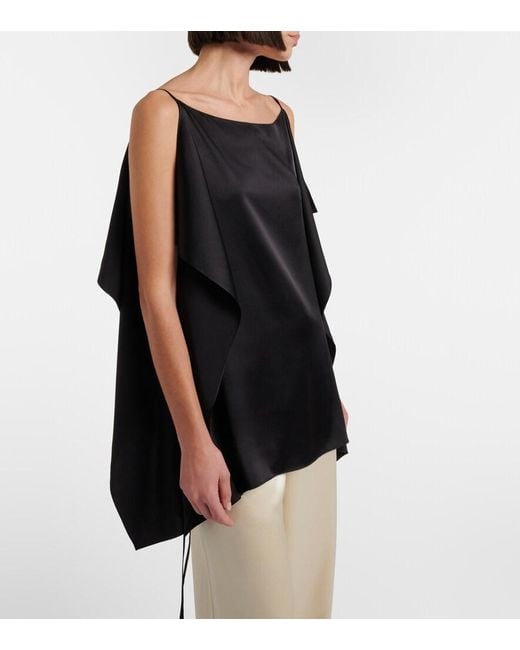 The Row Black Koray Silk Top