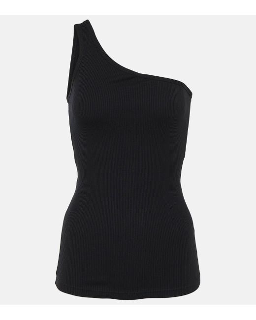 Isabel Marant Black One-shoulder Cotton Tank Top