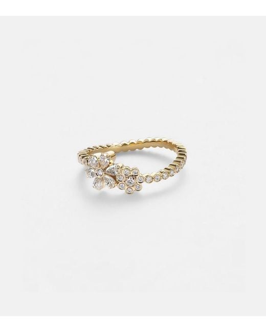 Sophie Bille Brahe White Cosmos Fleur 18Kt Ring With Diamonds