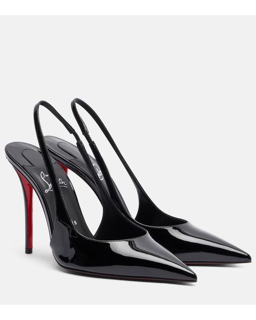 Christian Louboutin Black Miss Z Patent Leather Slingback Pumps