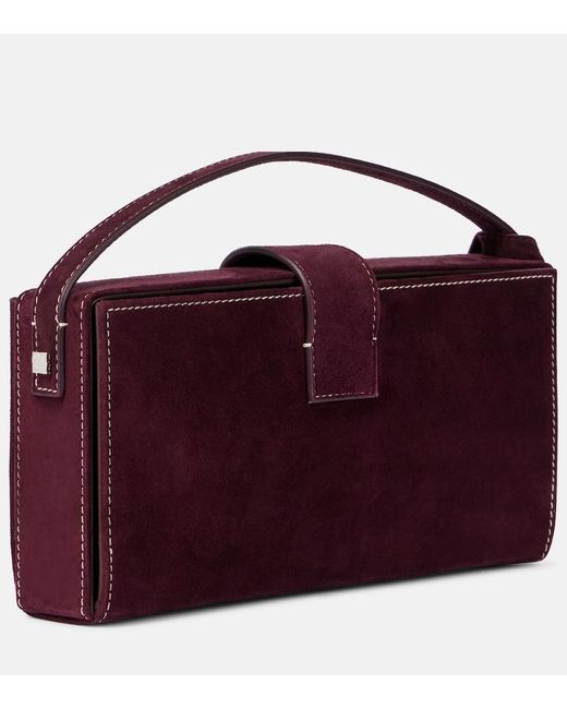 Magda Butrym Purple Apolonia Small Suede Clutch