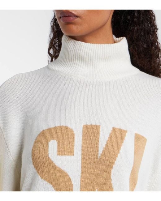 Goldbergh White Wool-Blend Turtleneck Sweater