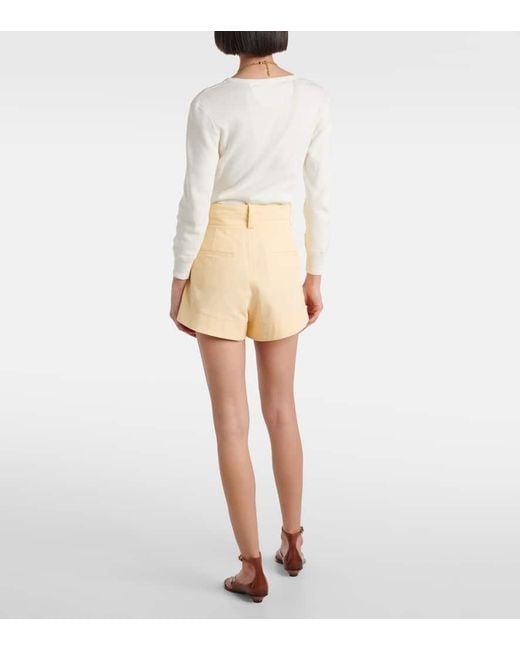 Short A Taille Haute En Coton Chloé en coloris Natural