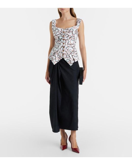 Vivienne Westwood White Monday Printed Cotton Top
