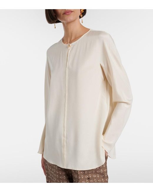 Max Mara Natural Mitico Silk-Blend Cady Top