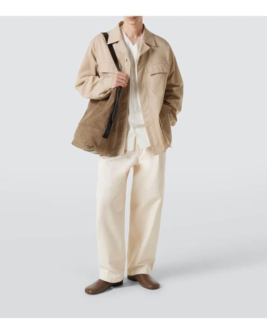 Lemaire Natural Cotton Twill Overshirt for men