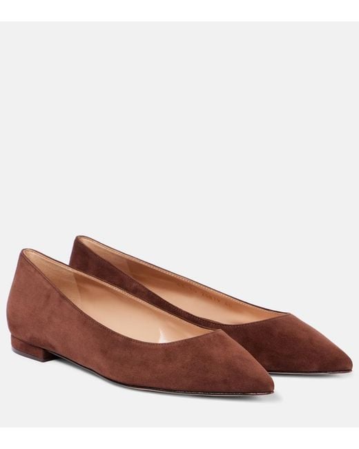 Gianvito Rossi Brown Gianvito Suede Ballet Flats