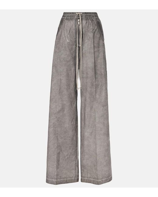 Rick Owens Gray Geth Cotton Wide-Leg Pants