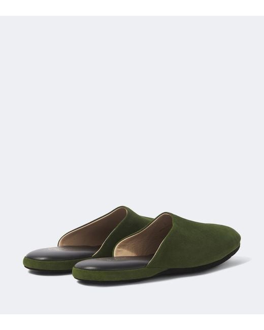Charvet Green Suede Slippers for men