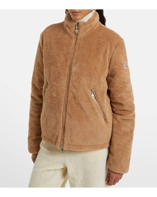 Moncler Brown Polignac Teddy And Down Jacket