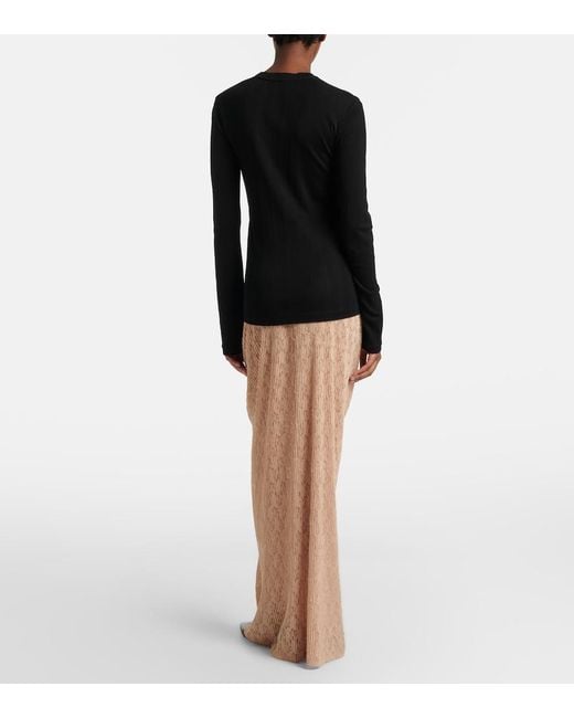 The Row Natural Bandi Ribbed-Knit Maxi Skirt