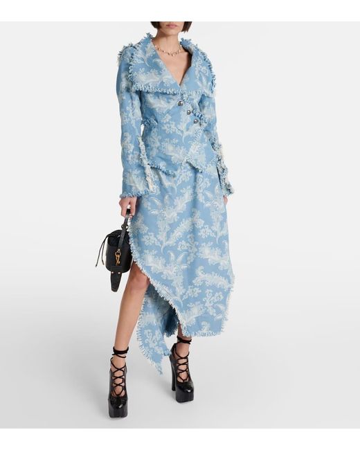 Falda midi Metro de algodon en jacquard Vivienne Westwood de color Blue