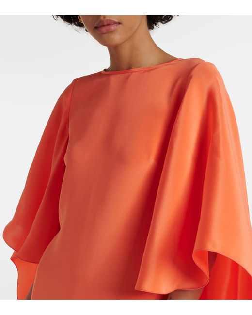 Max Mara Orange Robe Elegante Baleari aus Crepe de Chine aus Seide