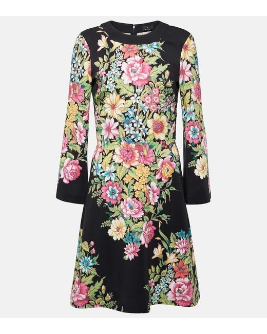 Etro Black Mini Dress Viscose, Elastane