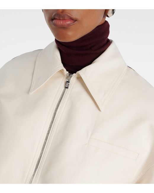 JACQUES WEI Natural Leather-Trimmed Cotton Jacket