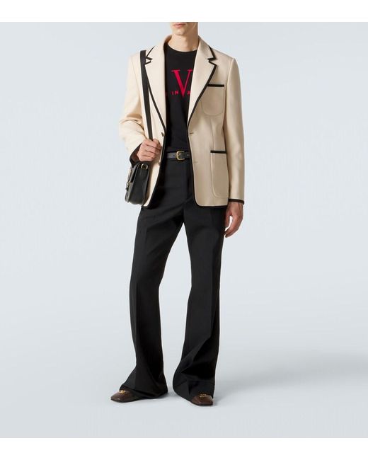 Valentino Natural Virgin Wool Gabardine Blazer for men