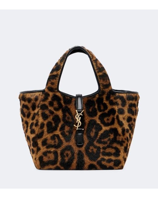 Saint Laurent Brown Le 5 A 7 Bea Baby Calf Hair Top-Handle Bag