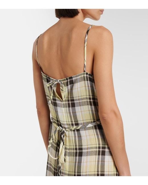 Proenza Schouler White Evelyn Plaid Gauze Slip Dress