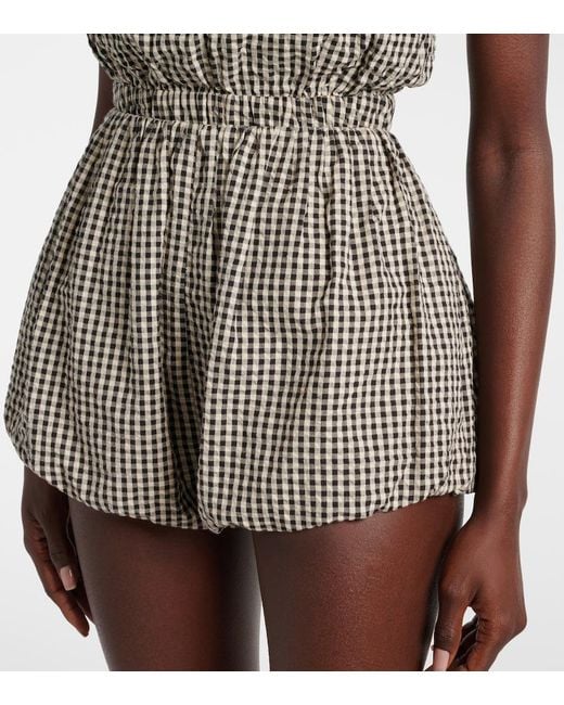 Posse Black Aurelia Gingham Cotton Shorts