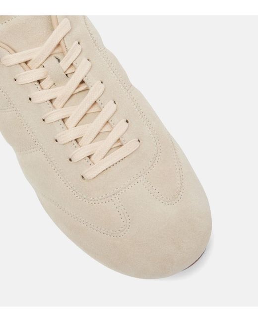 Lemaire White Sneakers Soft Runner Aus Veloursleder