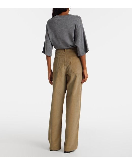 Rohe Natural Cotton Corduroy Wide-Leg Pants
