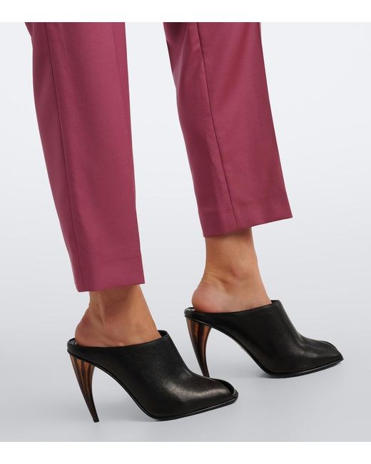 McQueen Red Wool Gaberdine Slim Pants