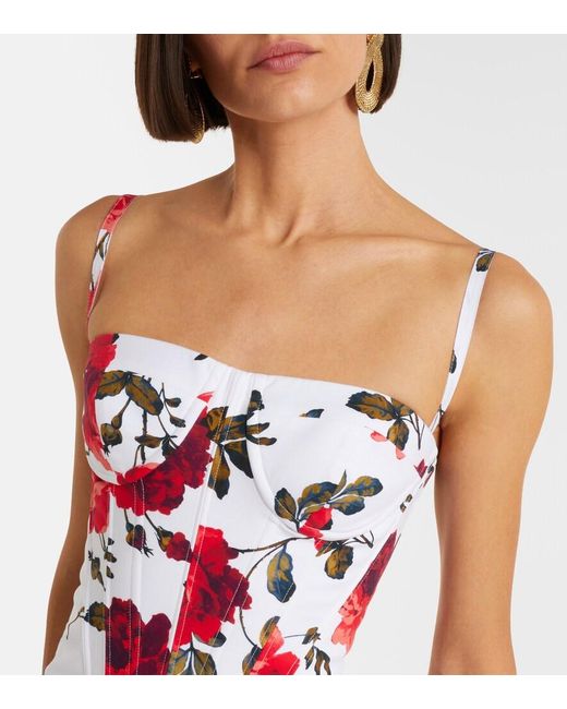 Carolina Herrera Red Kleid Aus Einem Baumwollgemisch