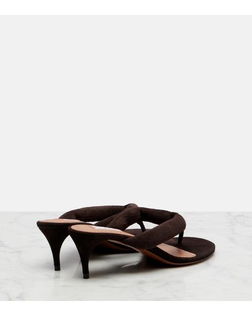 Alaïa Brown Suede Thong Sandals