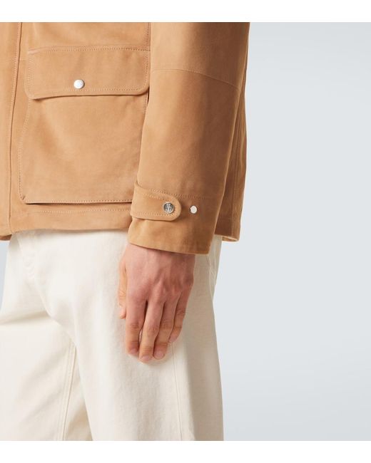 Brunello Cucinelli Brown Suede Field Jacket for men