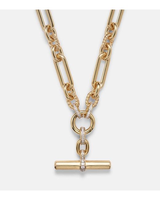 David Yurman White Lexington 18Kt Chain Necklace With Diamonds