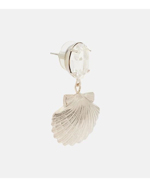 Jennifer Behr White Capesante Embellished Drop Earrings