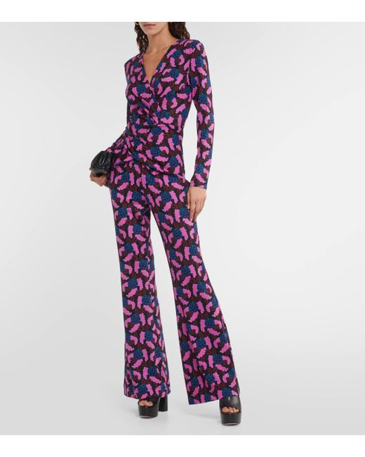 Combi-pantalon Ursula imprimee Diane von Furstenberg en coloris Purple