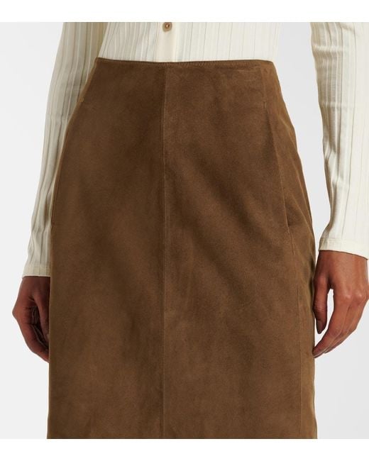 Vince Brown Suede Pencil Skirt