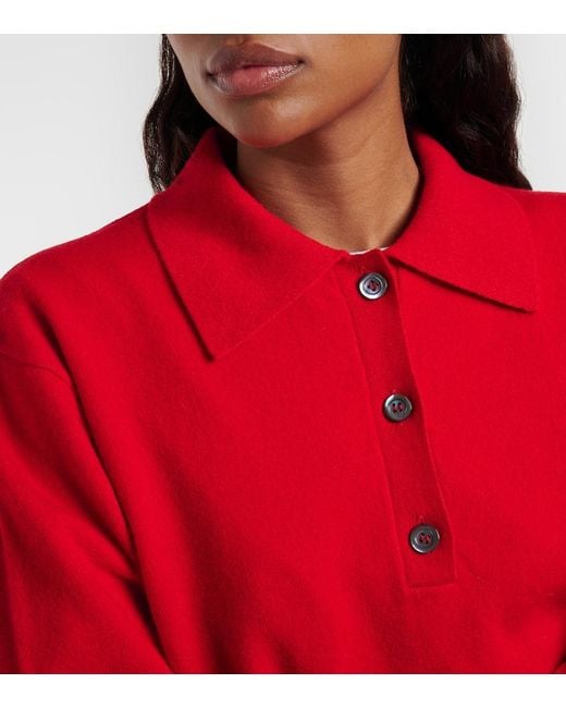 Rohe Red Wool And Cashmere Polo Sweater