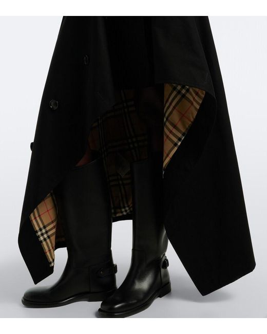 Burberry Black Asymmetric Cotton Maxi Skirt