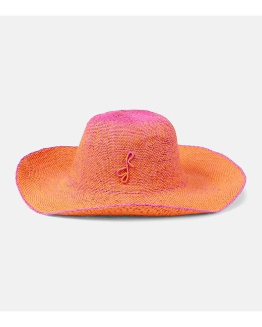 Sombrero de paja con monograma Ruslan Baginskiy de color Pink
