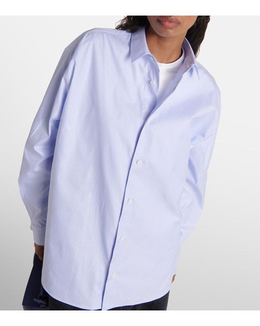 Loewe Blue Double Layer Cuffed Cotton-blend Shirt
