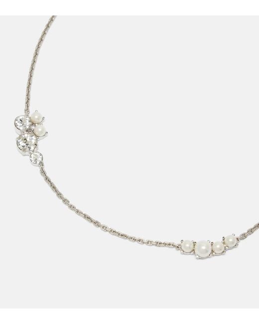 Givenchy Metallic Crystal Pearl Necklace