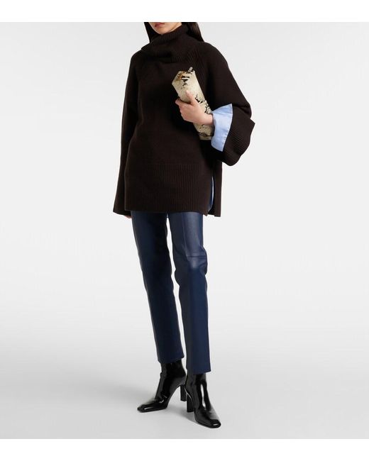 Joseph Blue Coleman Leather Slim Pants