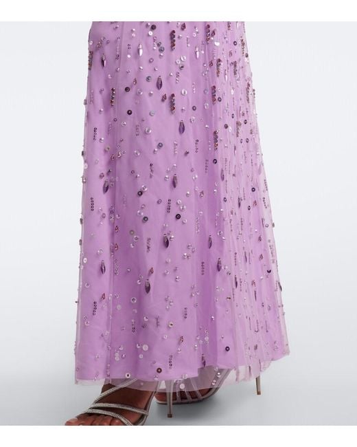 Jenny Packham Purple Lauretta Sequined Tulle Gown