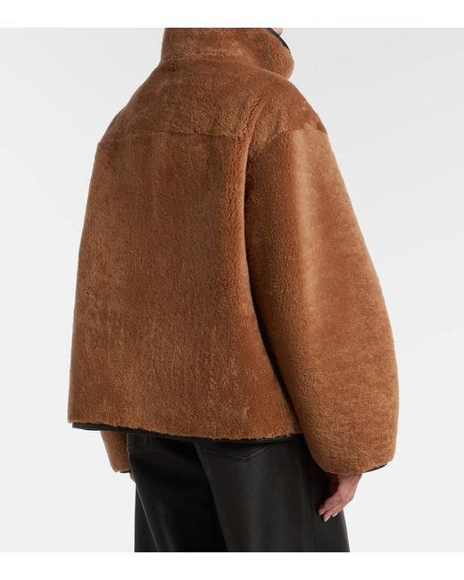 Rohe Brown Leather-Trimmed Shearling Jacket
